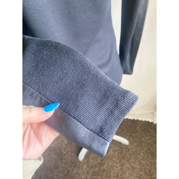 Central Park West Revolve Genuine Leather Black Blazer Jacket Size Small - Picture 6 of 9